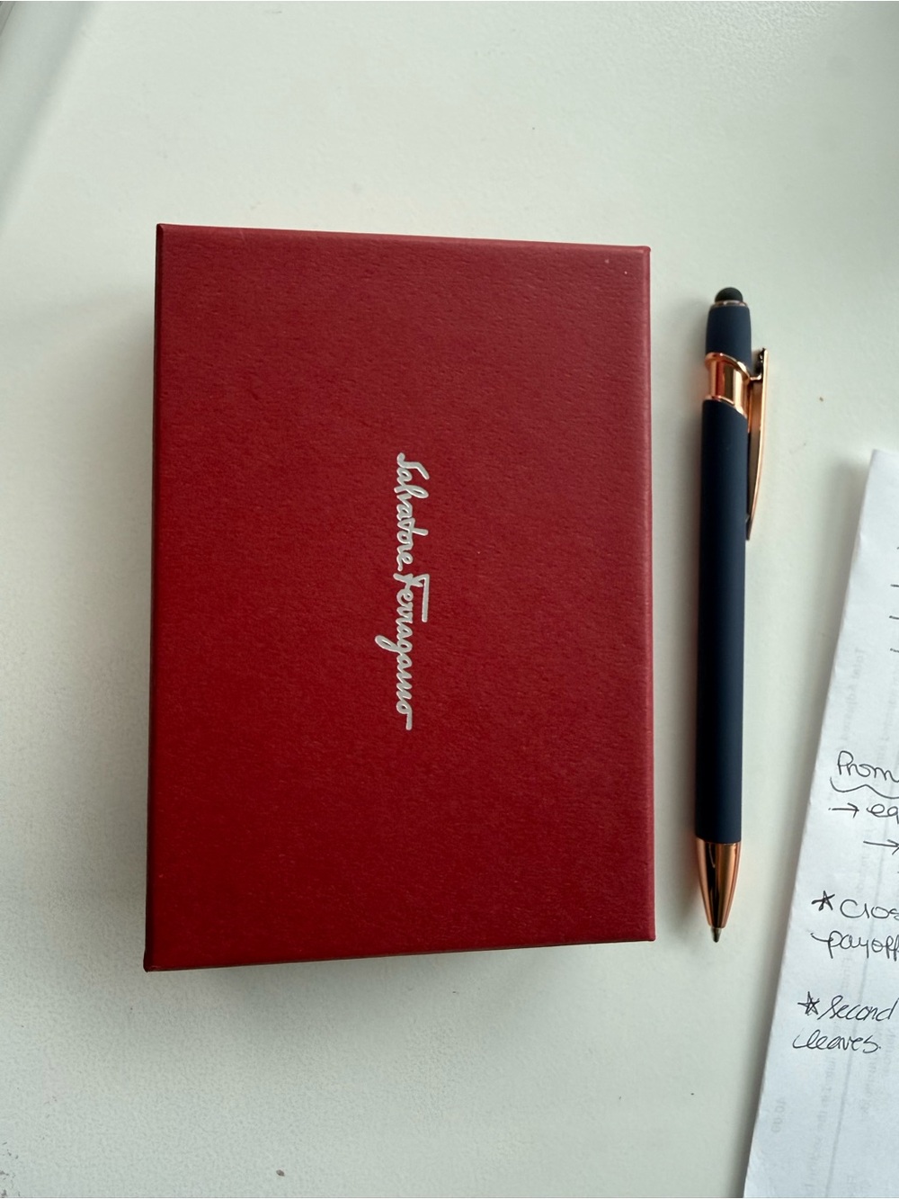 Salvatore Ferragamo Deep Red Presentation Box with Silver Logo